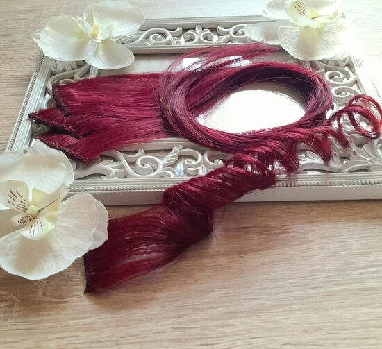 Dabīgi mati ar vienu klipsi, #99, 45cm vai 50cm