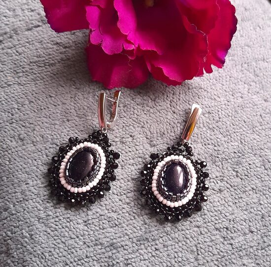 Pērļu auskari ar apsudrabotu aizdari 5#1