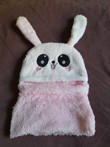 Cepure ar šalli - Rozā zaķis #30