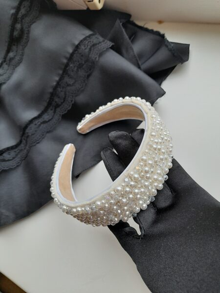 Plata matu stīpa ar pērlēm #1/44