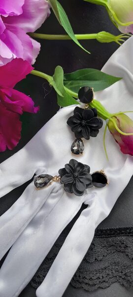 Melni zieda forms auskari #1/63