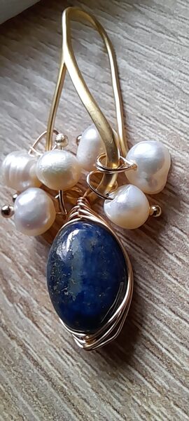 Dabīga akmeņa auskari- lazurīts #1/66