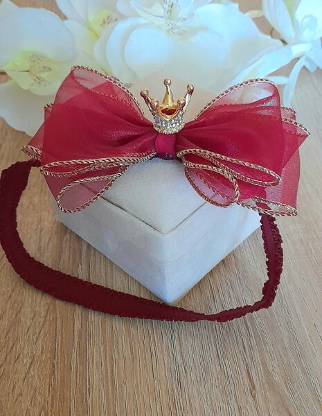 Vīna sarkana matu rota ar kroni #19