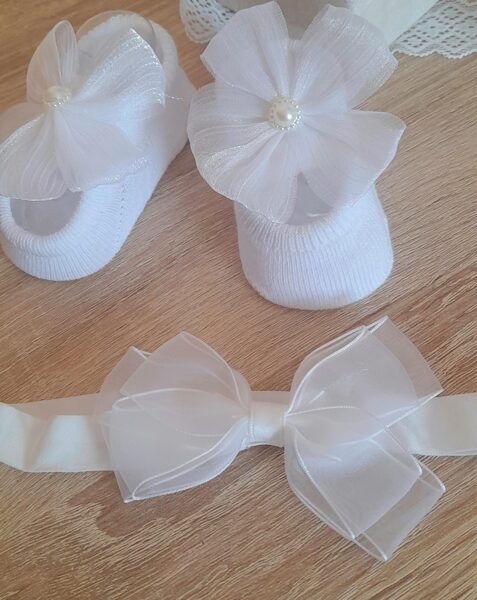 Bērna zeķes+ 2 galvas bantes #95