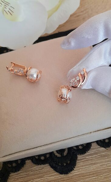 Auskari ar baltu pērli #1/69