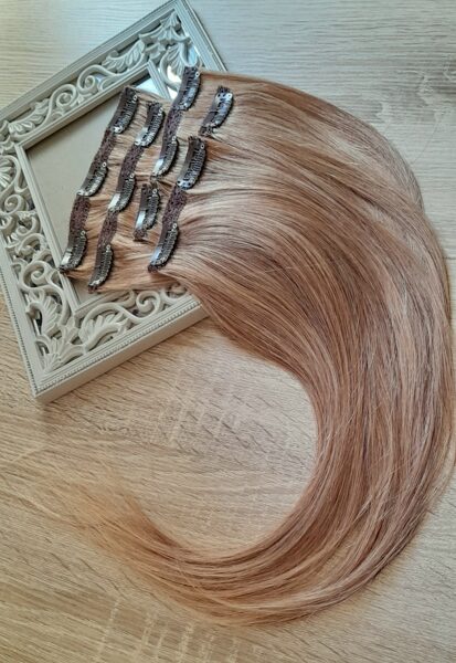 Dabīgi mati ar klipšiem, 50cm, gaiši brūni #8