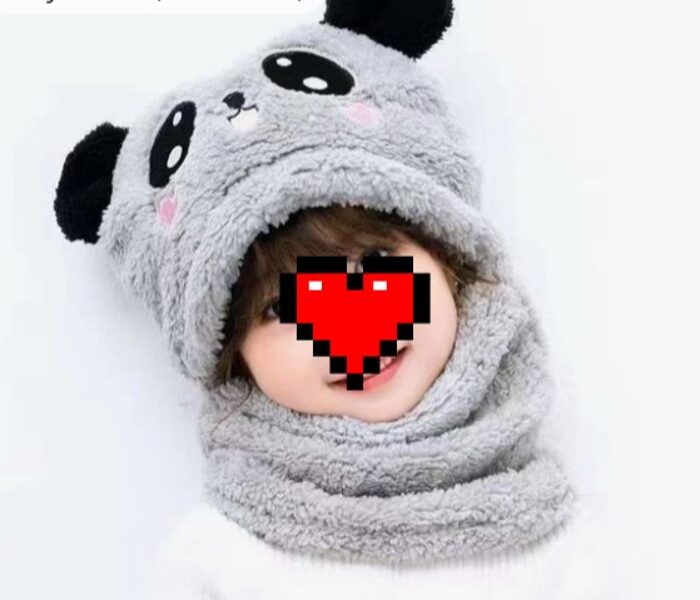 Cepure ar šalli -Panda pelēka #27